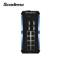 Interruptor industrial de rede industrial do Scodeno IP50 Din-Rail 4 SFP 8 Porta Gigabit Ethernet Switch Outdoor LAN Switch